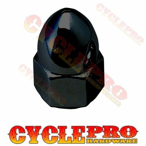 Gloss Black Horn Spike Acorn Nut For 91-15 Harley Touring Dyna Sportster Softail