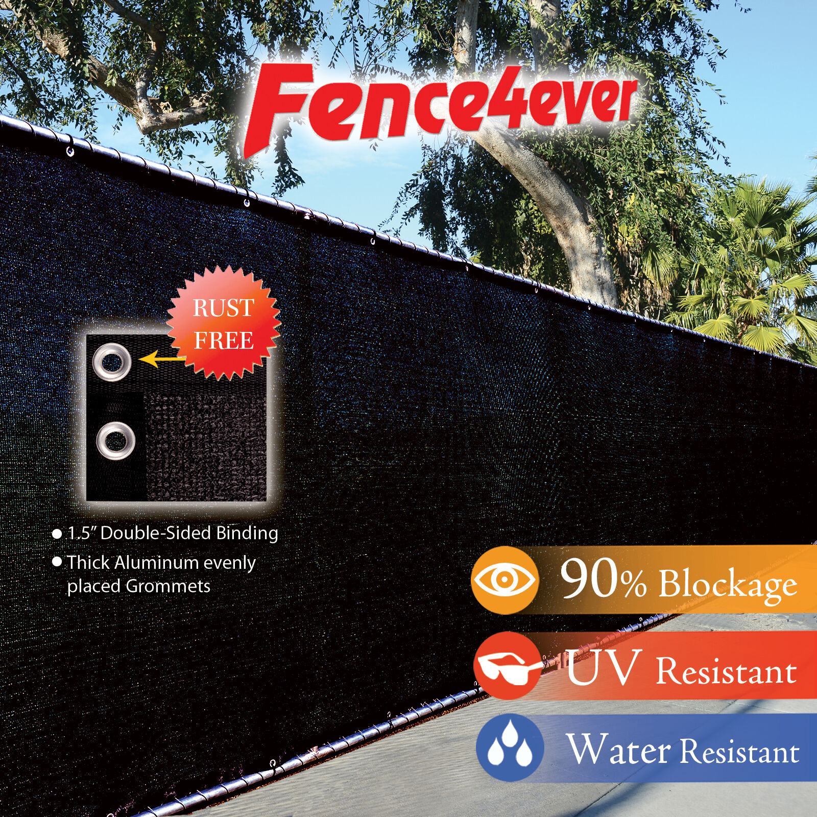 Black 4' 5' 6' 8' Tall Fence Windscreen Privacy Screen Shade Cover Mesh Garden